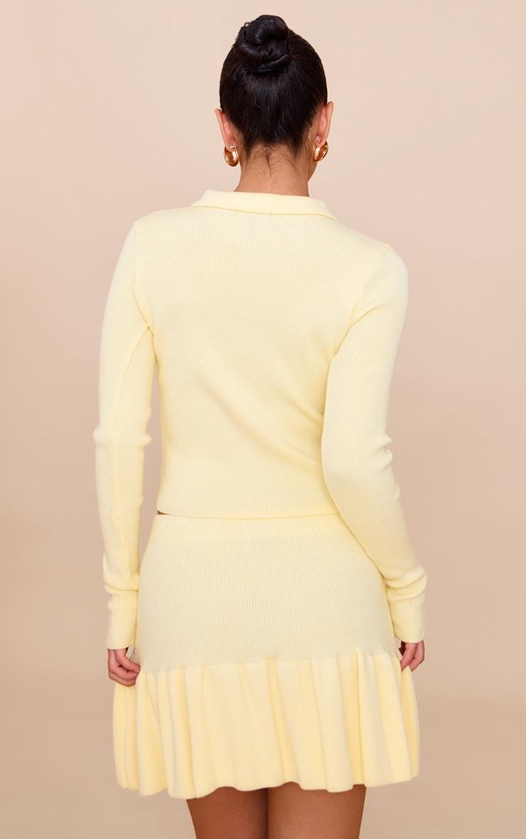 Yellow Knitted Button Through Top Product Image