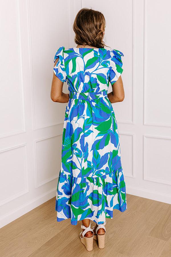 Lover's Lagoon Floral Midi Dress Product Image