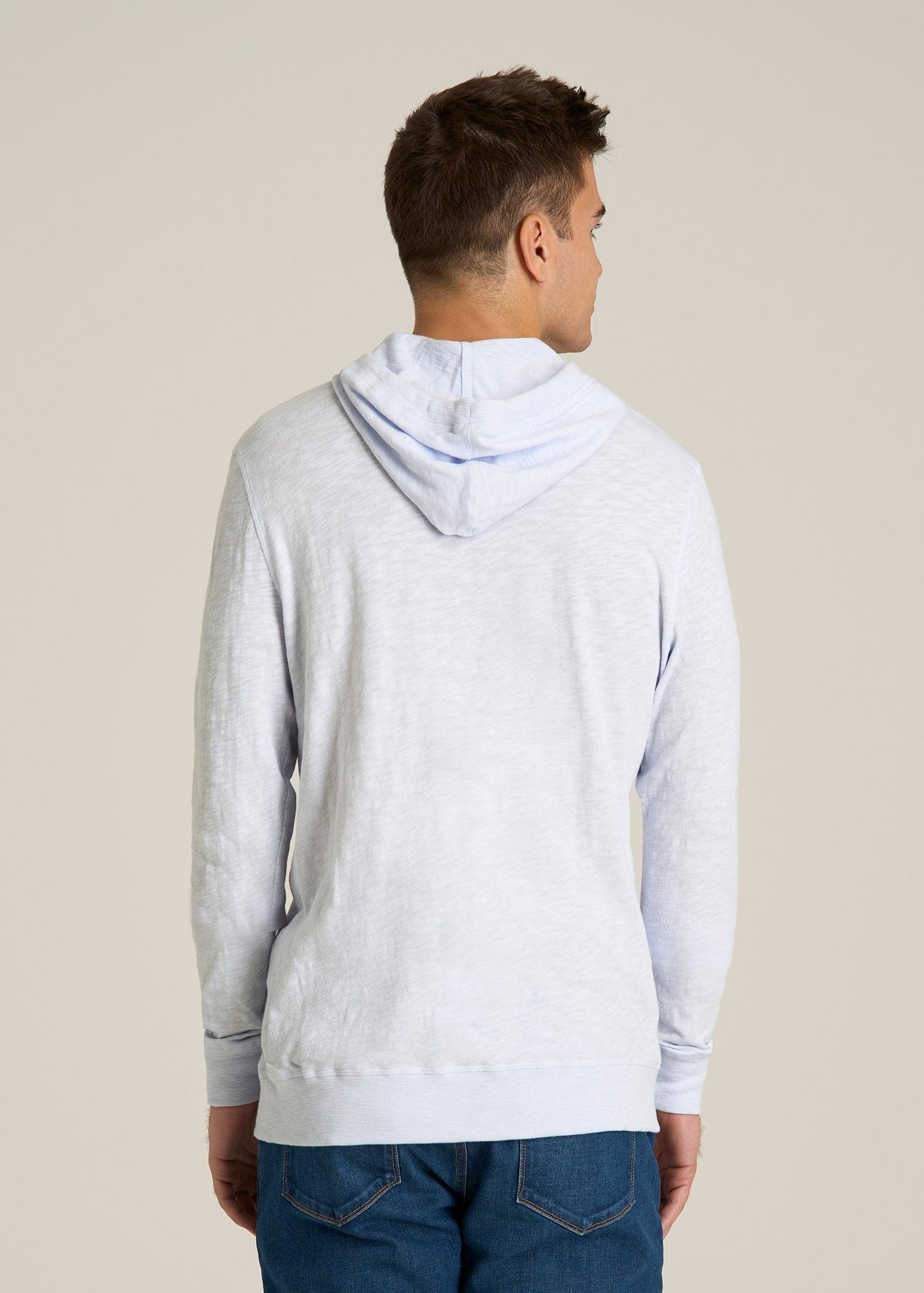 Sunwashed Slub Pullover Hoodie for Tall Men in Heathered Grey Male Product Image