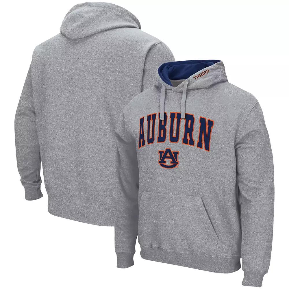 Men's Colosseum Heather Gray Auburn Tigers Arch & Logo 3.0 Pullover Hoodie, Size: 3XL, Grey Product Image