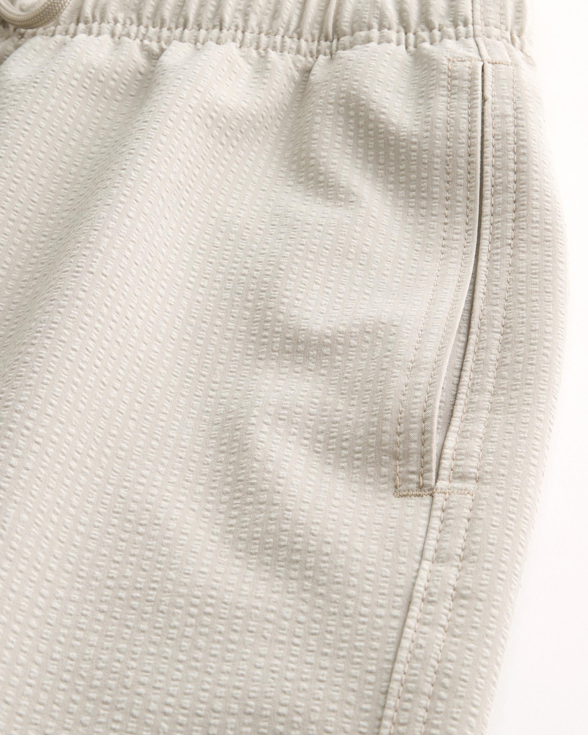 Mid-Thigh Seersucker Volley Swim Trunks Product Image