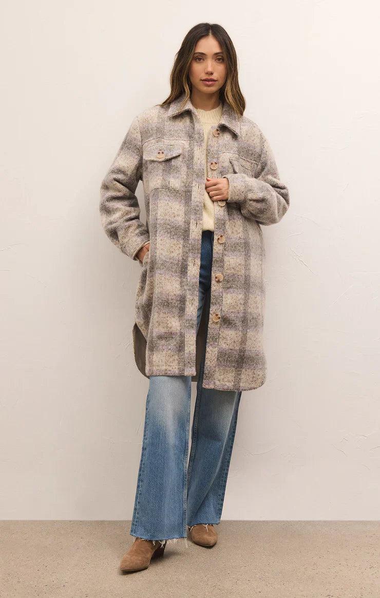Sonoma Plaid Long Shirt Jacket *FS Product Image