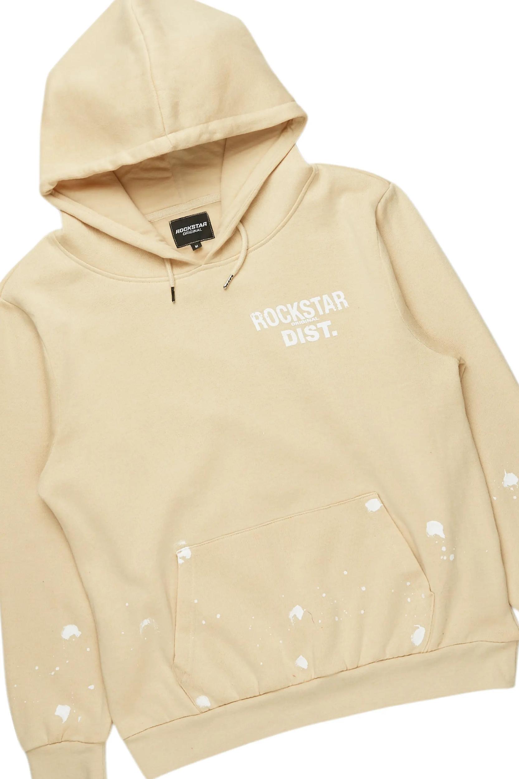 Raffer Beige Hoodie Baggy Fit Pant Track Set Male Product Image