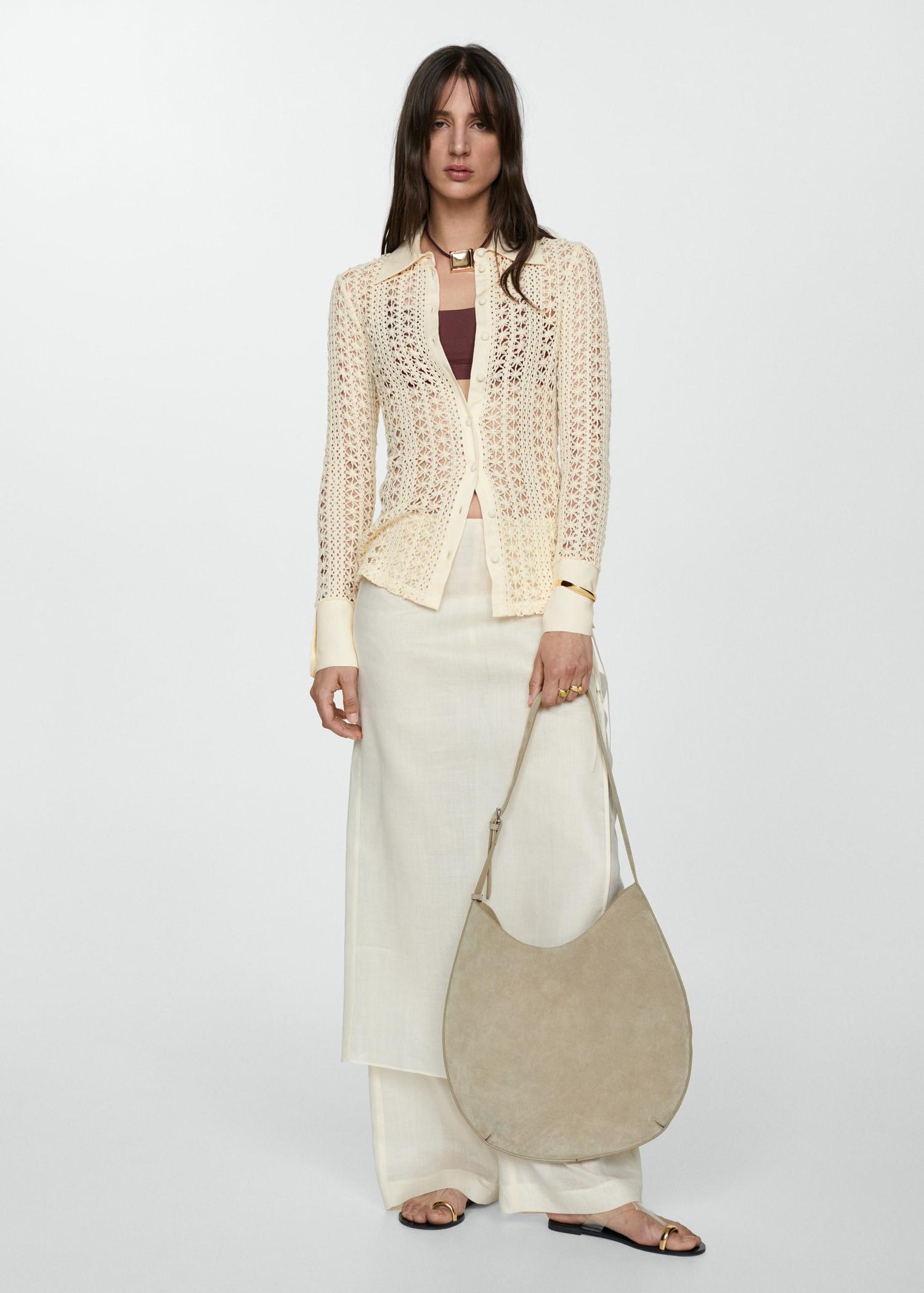 Crochet shirt - Women | MANGO USA Product Image