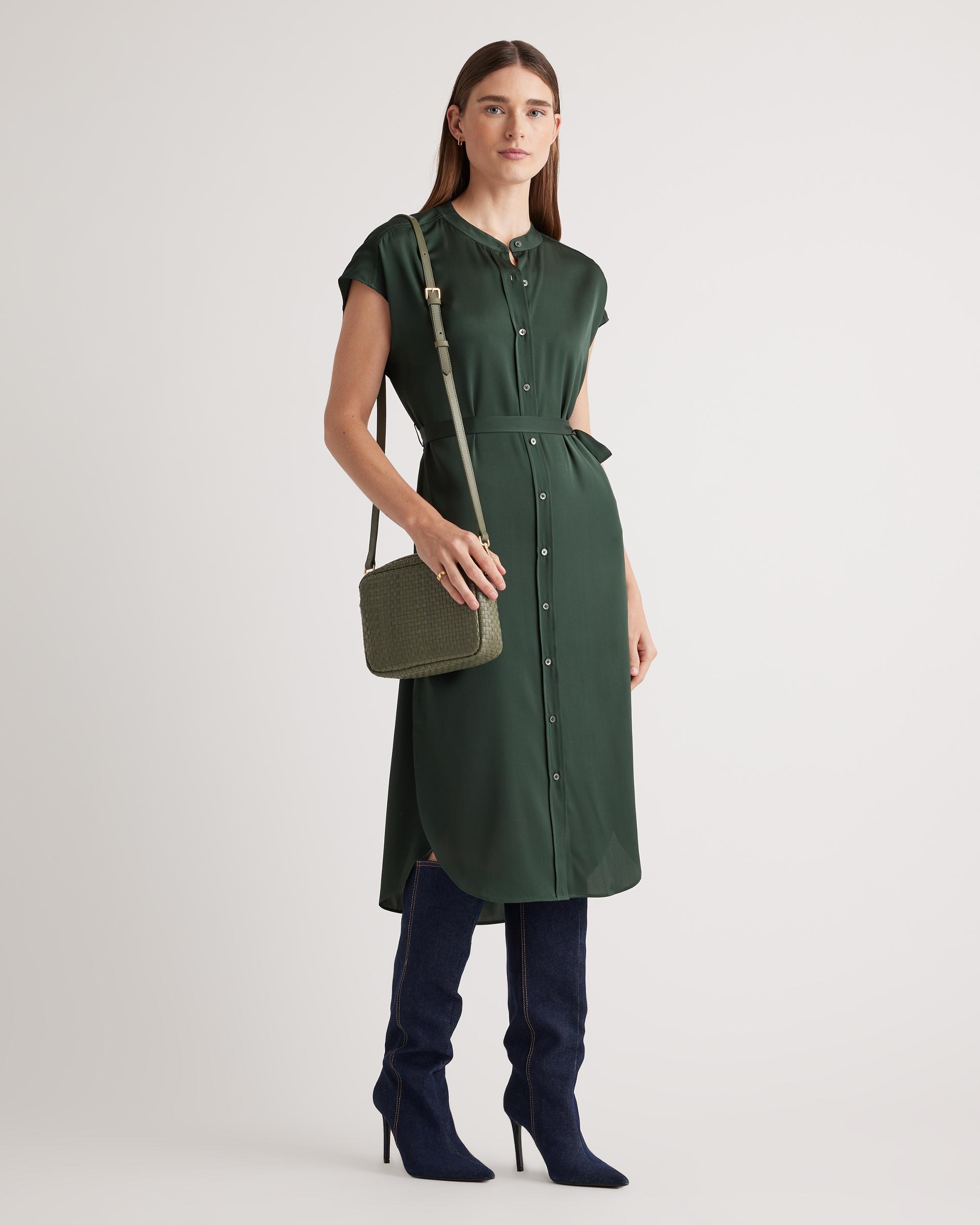 Quince | Women's Italian Leather Handwoven Crossbody Product Image