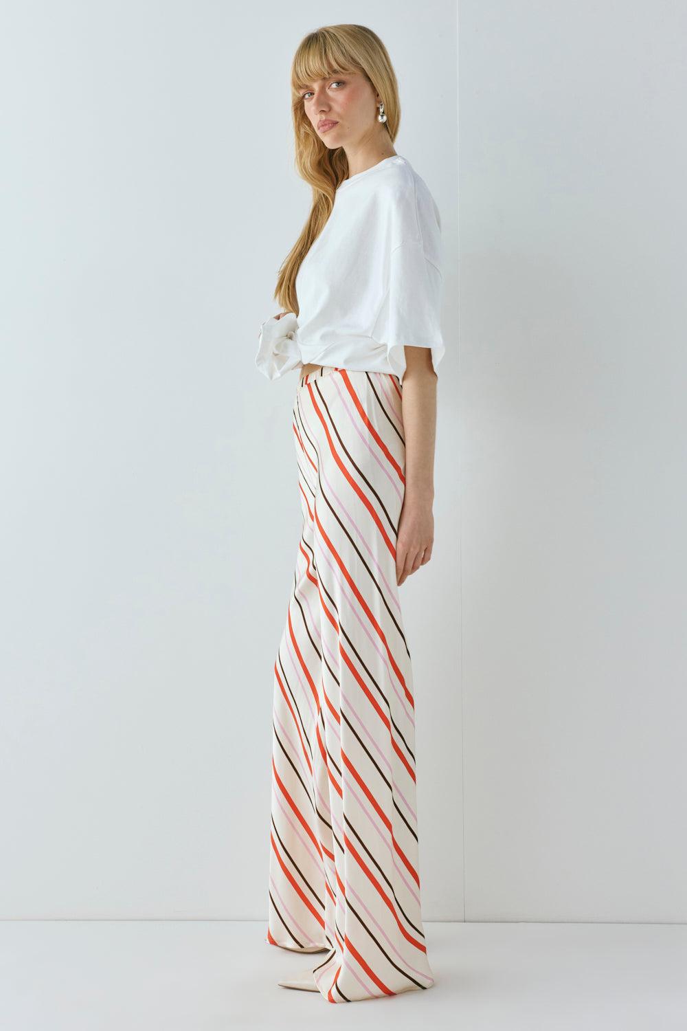 Remi Satin Pants Stripe Product Image