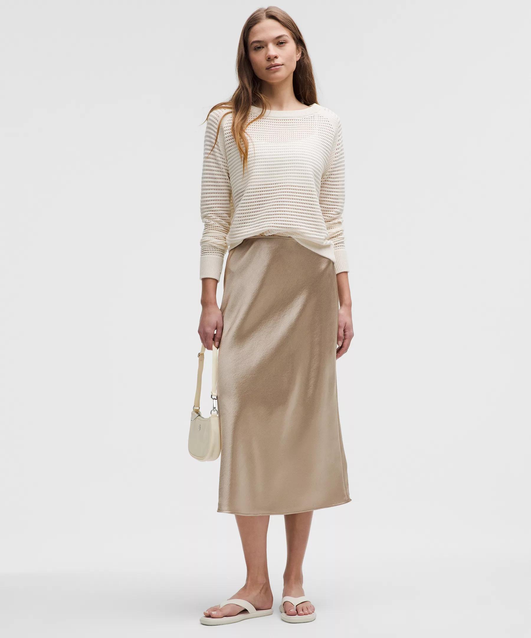 Satin Midi Skirt Product Image