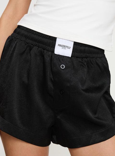 Snooze Satin Boxer Short Black Product Image