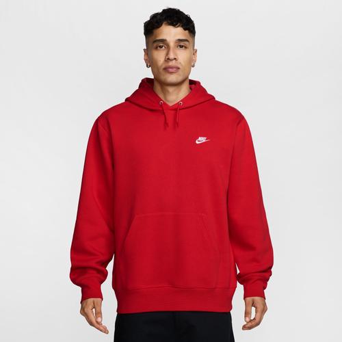 Nike Mens Nike Club Pullover Hoodie - Mens University Red/University Red/White Product Image