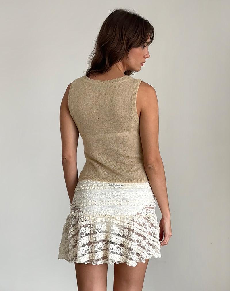 Salisha Tank Top in Natural Sheer Knit Female Product Image