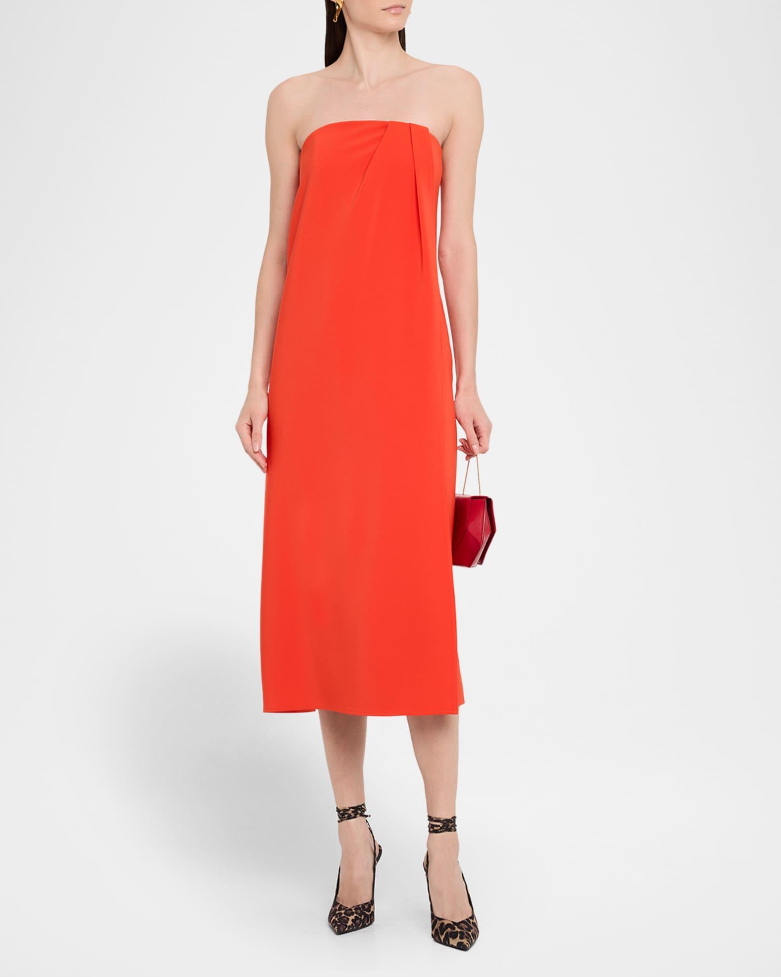 Anika Strapless Draped Midi Dress Product Image