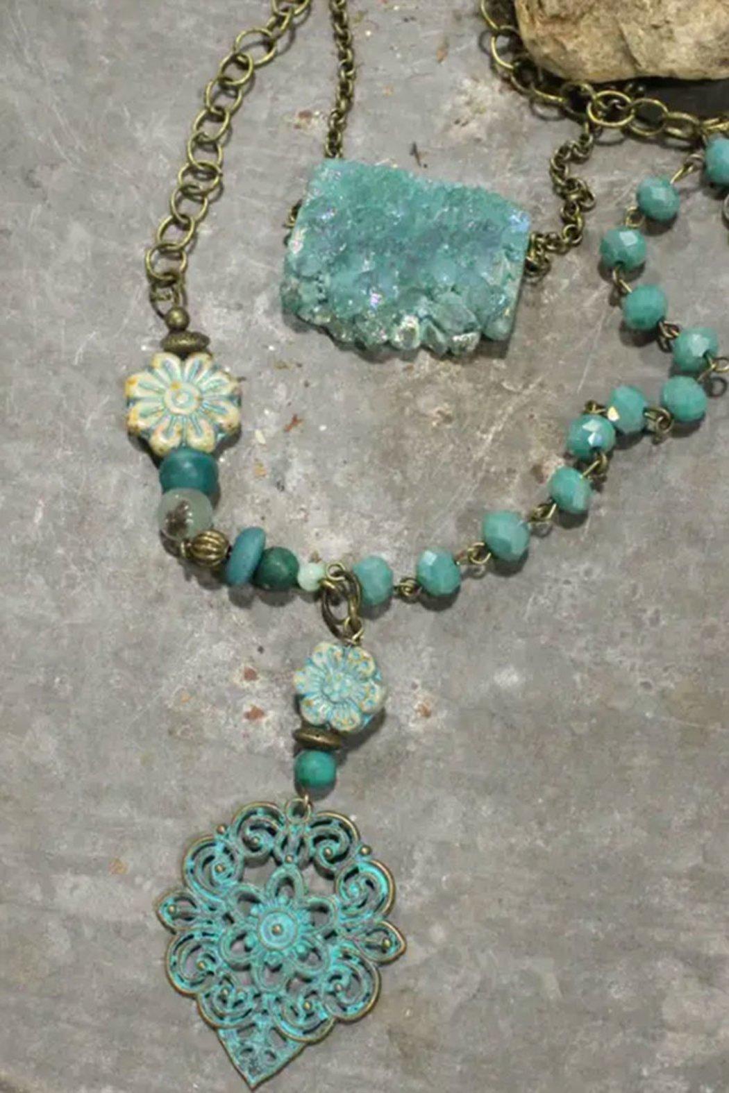 Czech Flower Layered Necklace Product Image