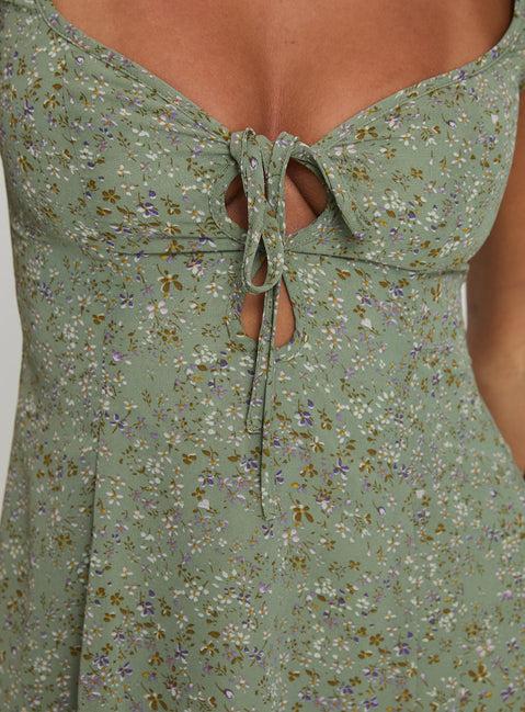 Alora Mini Dress Green Product Image