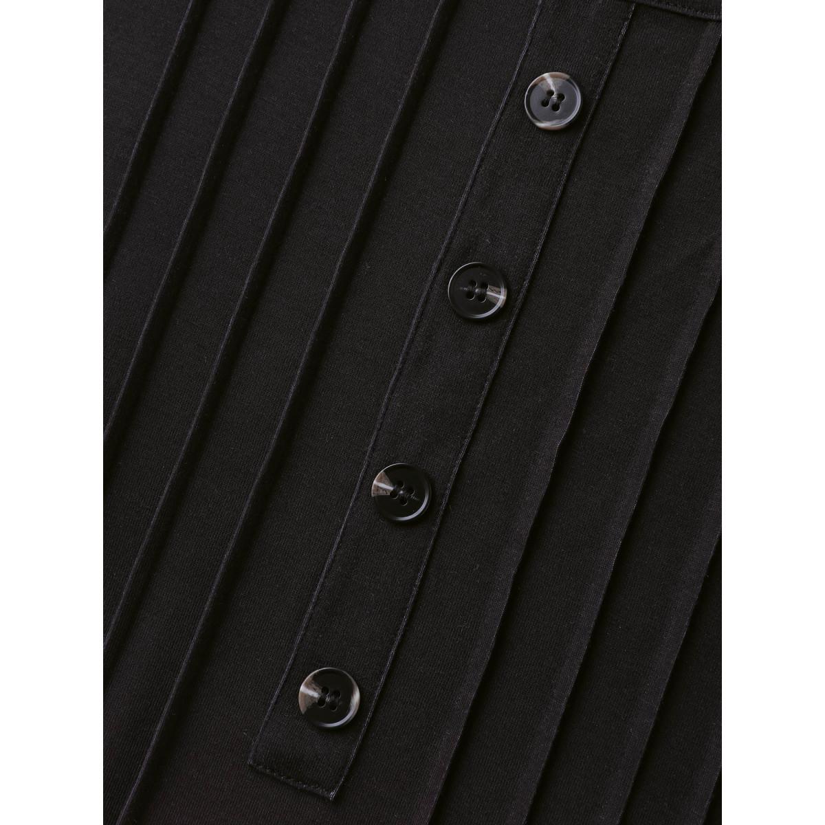 Plus Size Color Gradient Pleated Button T-Shirt RedViolet Women Leisure Round Neck Casual T-shirts BloomChic 30/6X Product Image