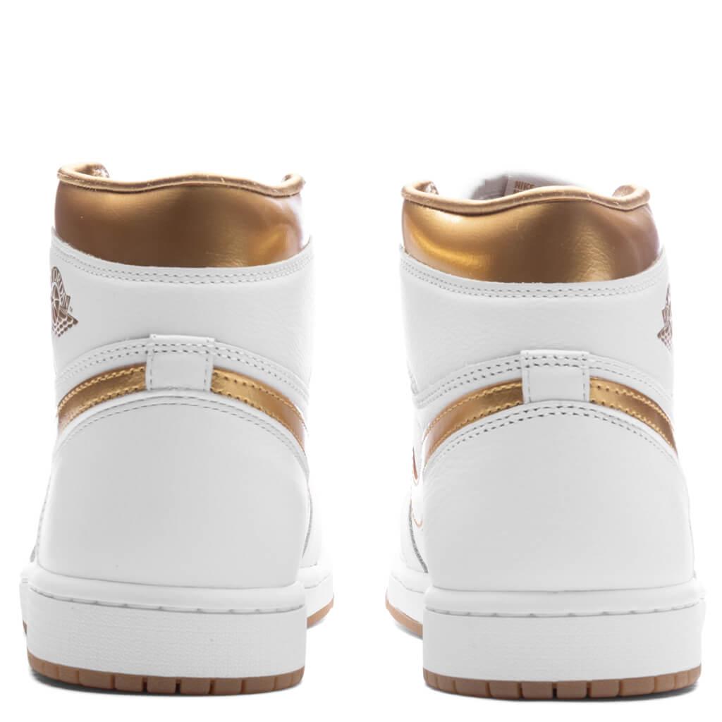 Women's Air Jordan 1 Retro High OG - White/Metallic Gold/Gum Light Brown Female Product Image