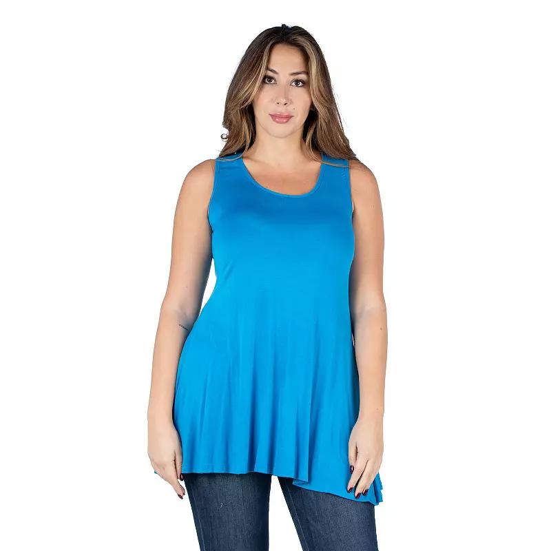 Plus Size 24Seven Comfort Apparel Sleeveless Tunic Tank Top, Womens Product Image
