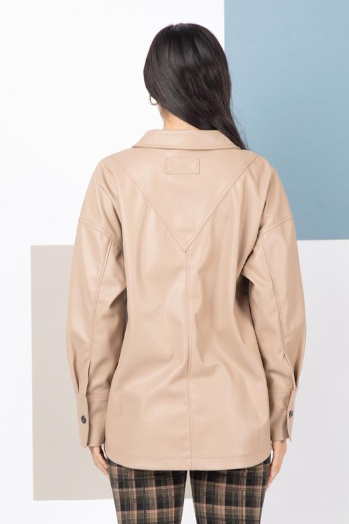 Faux Leather Shirt Product Image