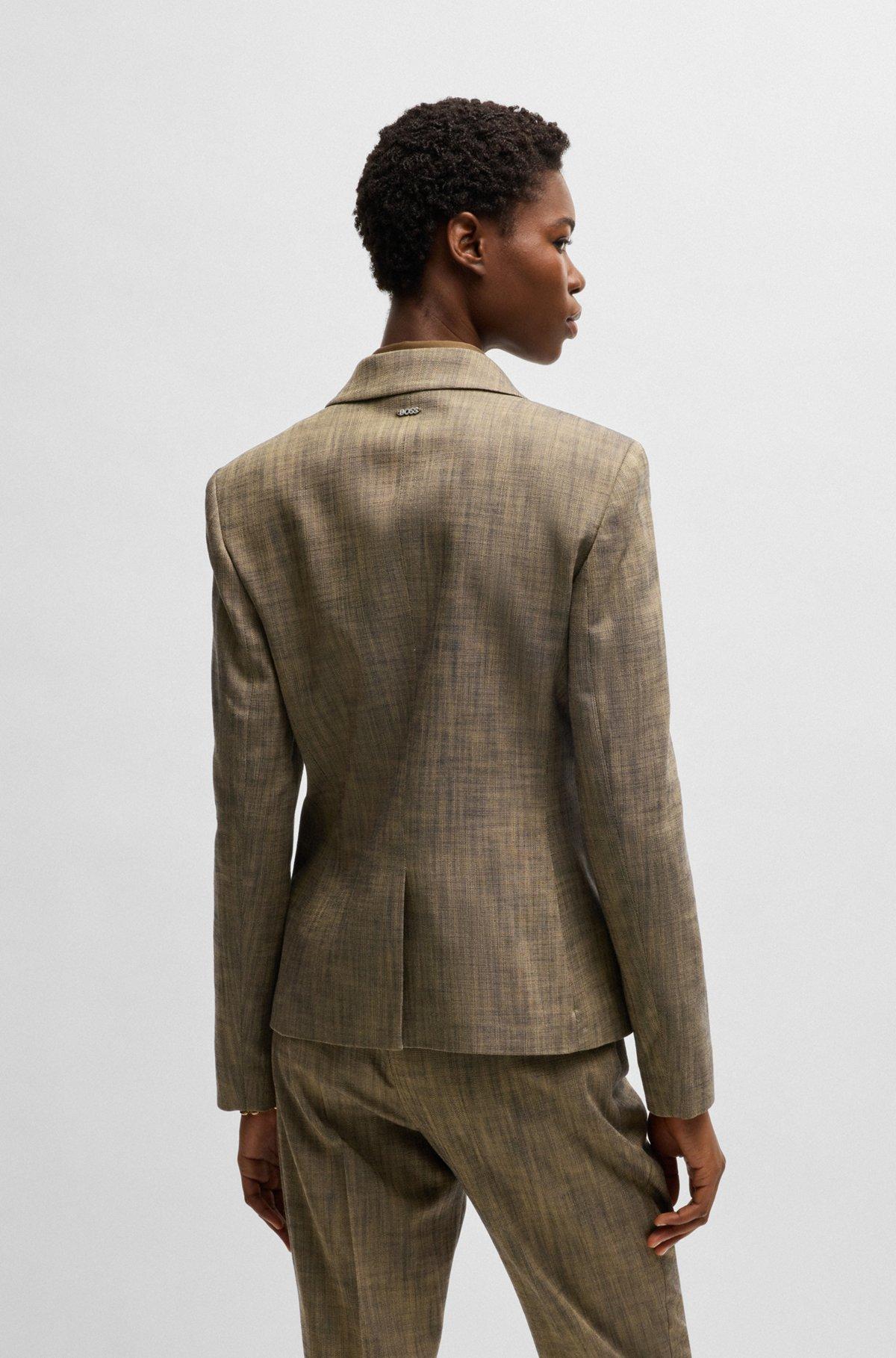 Slim-fit blazer in melange sharkskin fabric Product Image