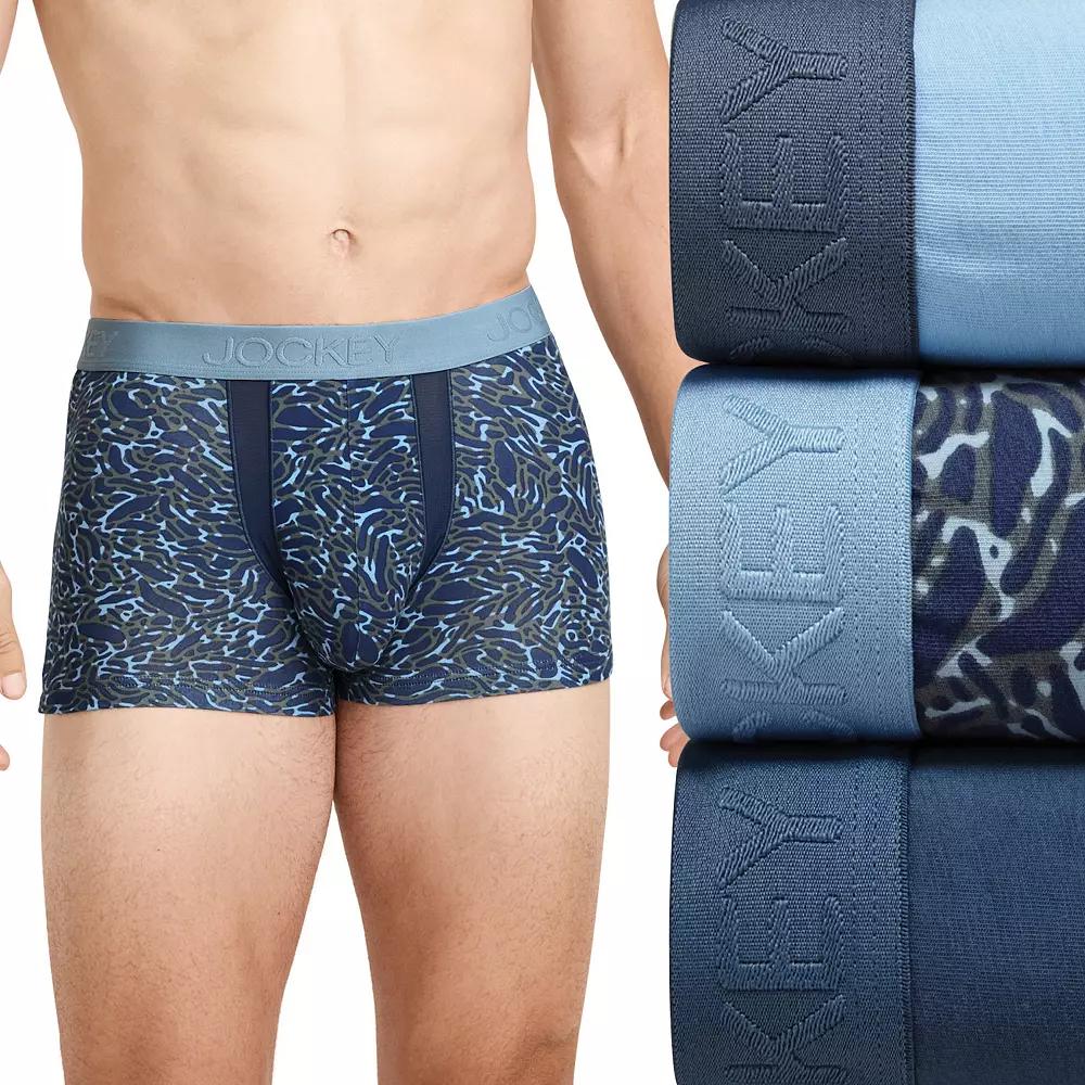 Men's Jockey® 3-Pack Chafe Proof Pouch Cotton Stretch 3" Trunk,  Product Image