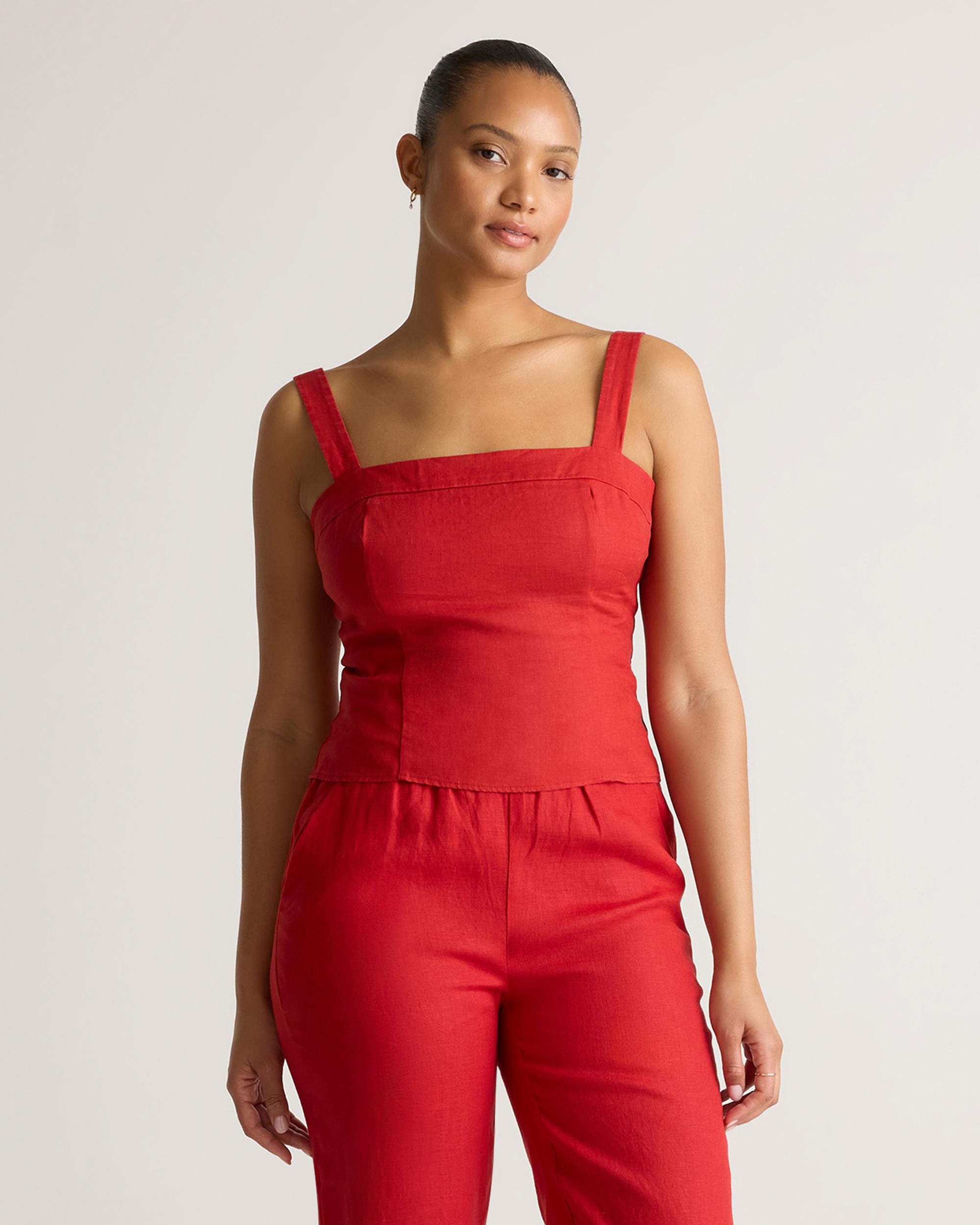 Quince | Women's 100% European Linen Fitted Tank Top Size XL Product Image
