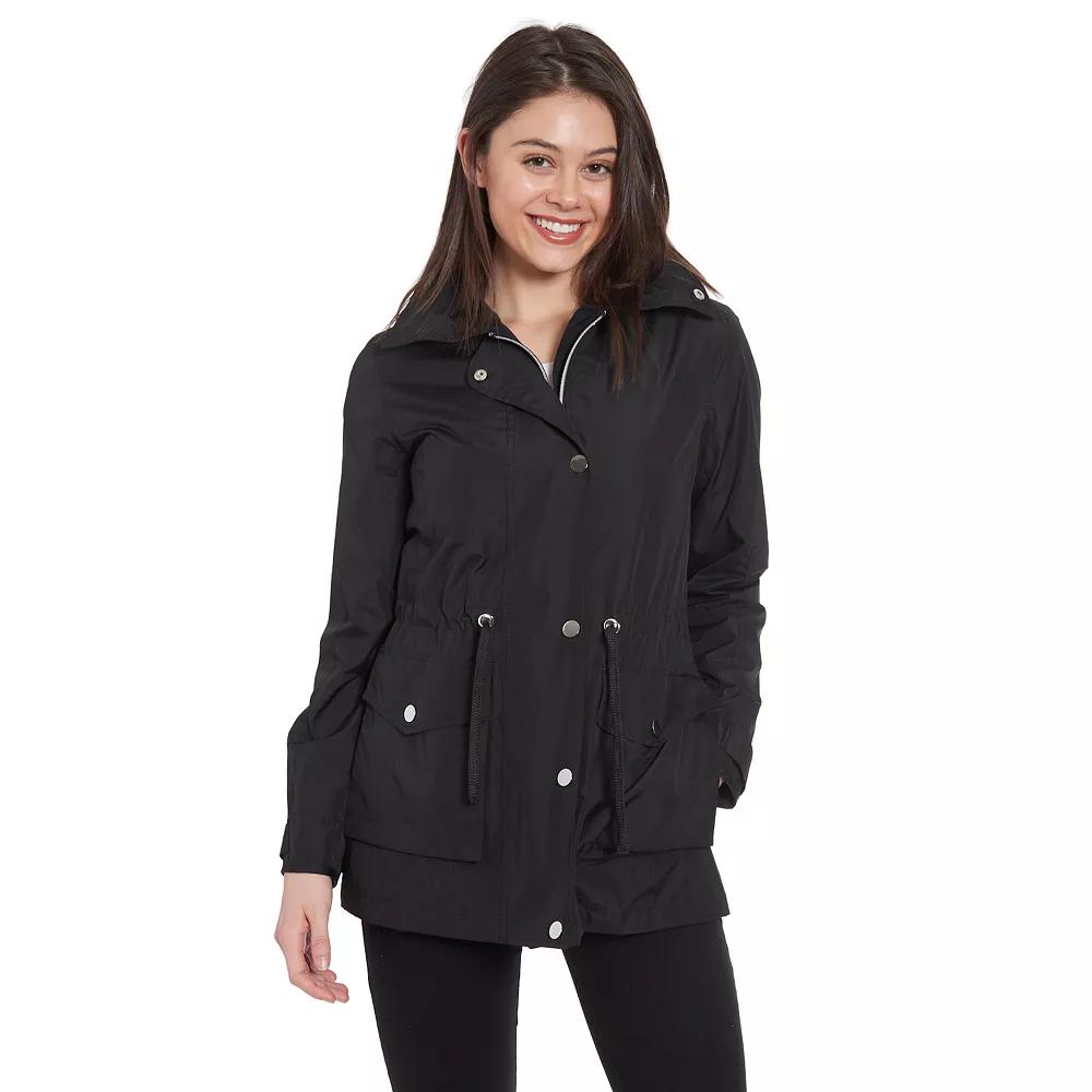 Women's Fleet Street Removable Hood Rain Parka, Size: Small, Black Product Image