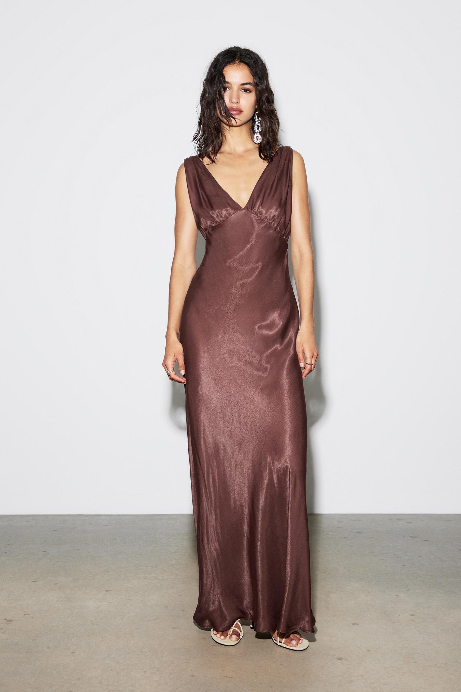 Satin midi dress Product Image