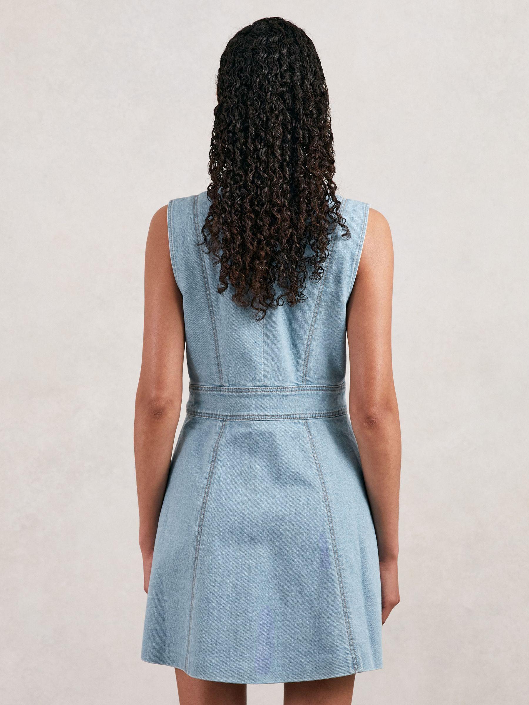 Paige Denim Button-Through Mini Dress in Jocelyn Blue Product Image