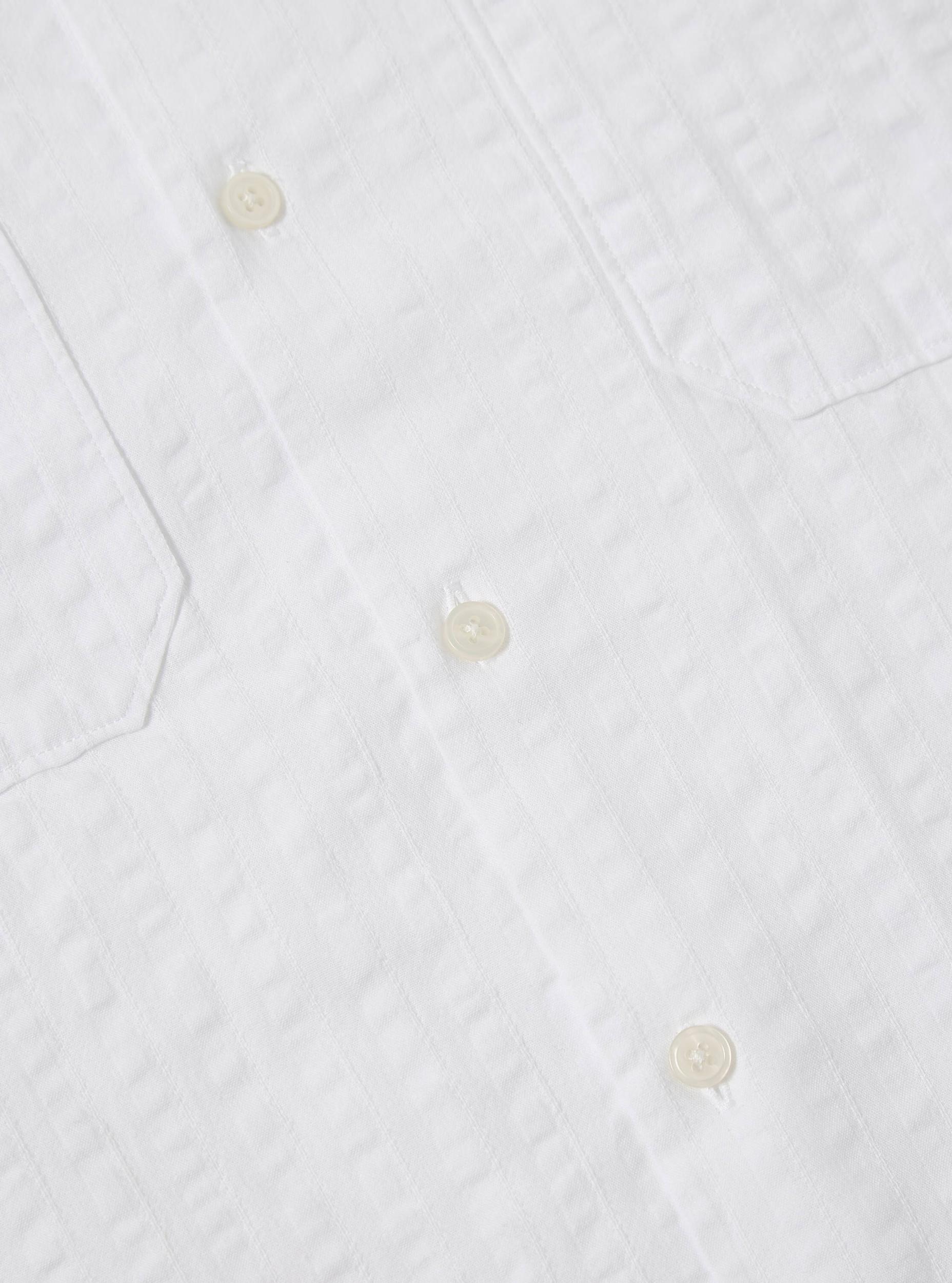 White Kos Self Stripe Sal Road Shirt Product Image