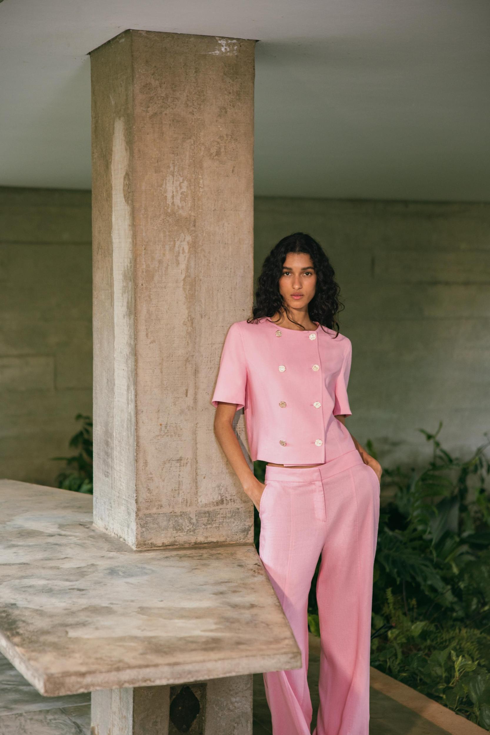 STRAIGHT LEG LINEN PANTS Product Image