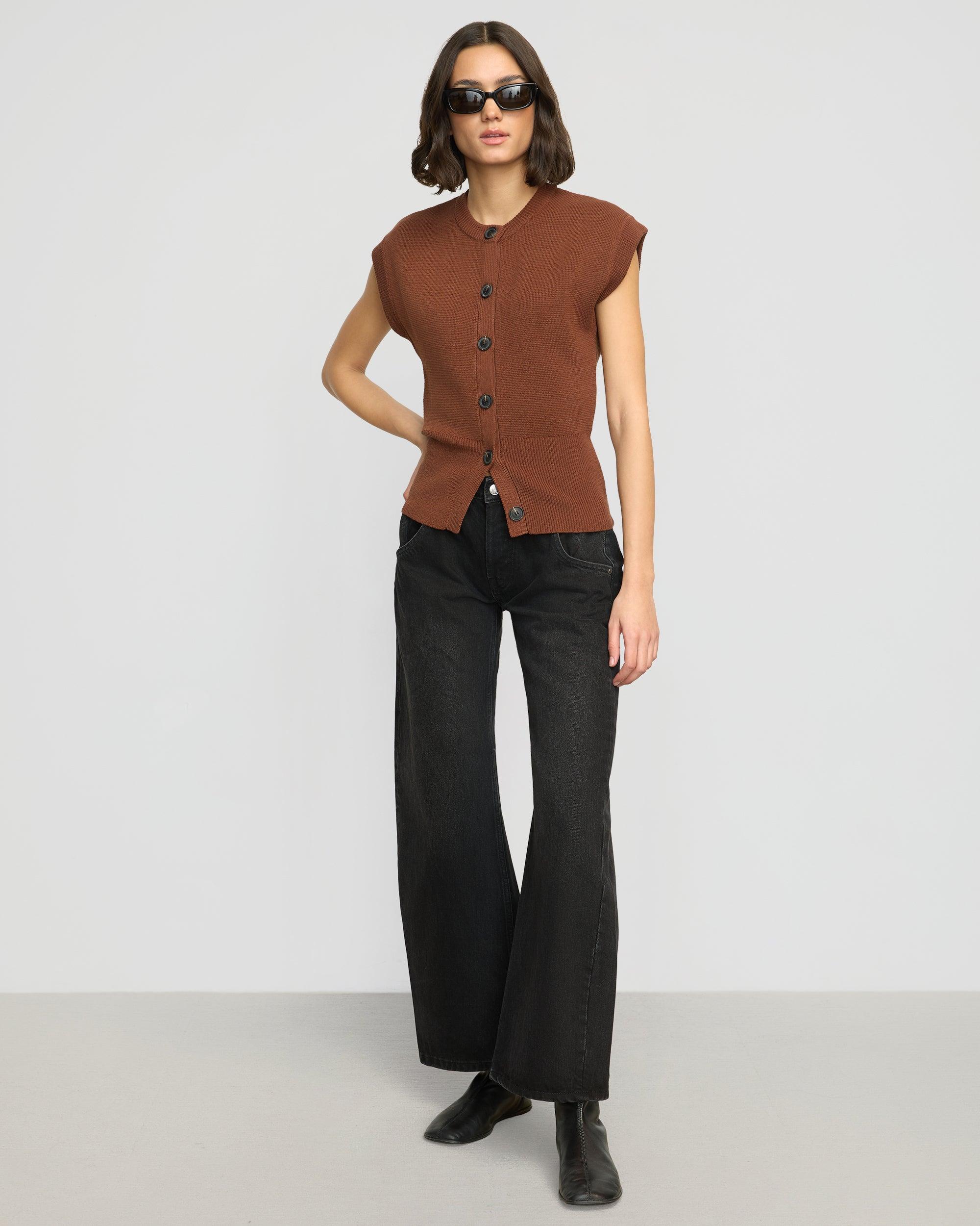 Solea Button Knit Vest Product Image