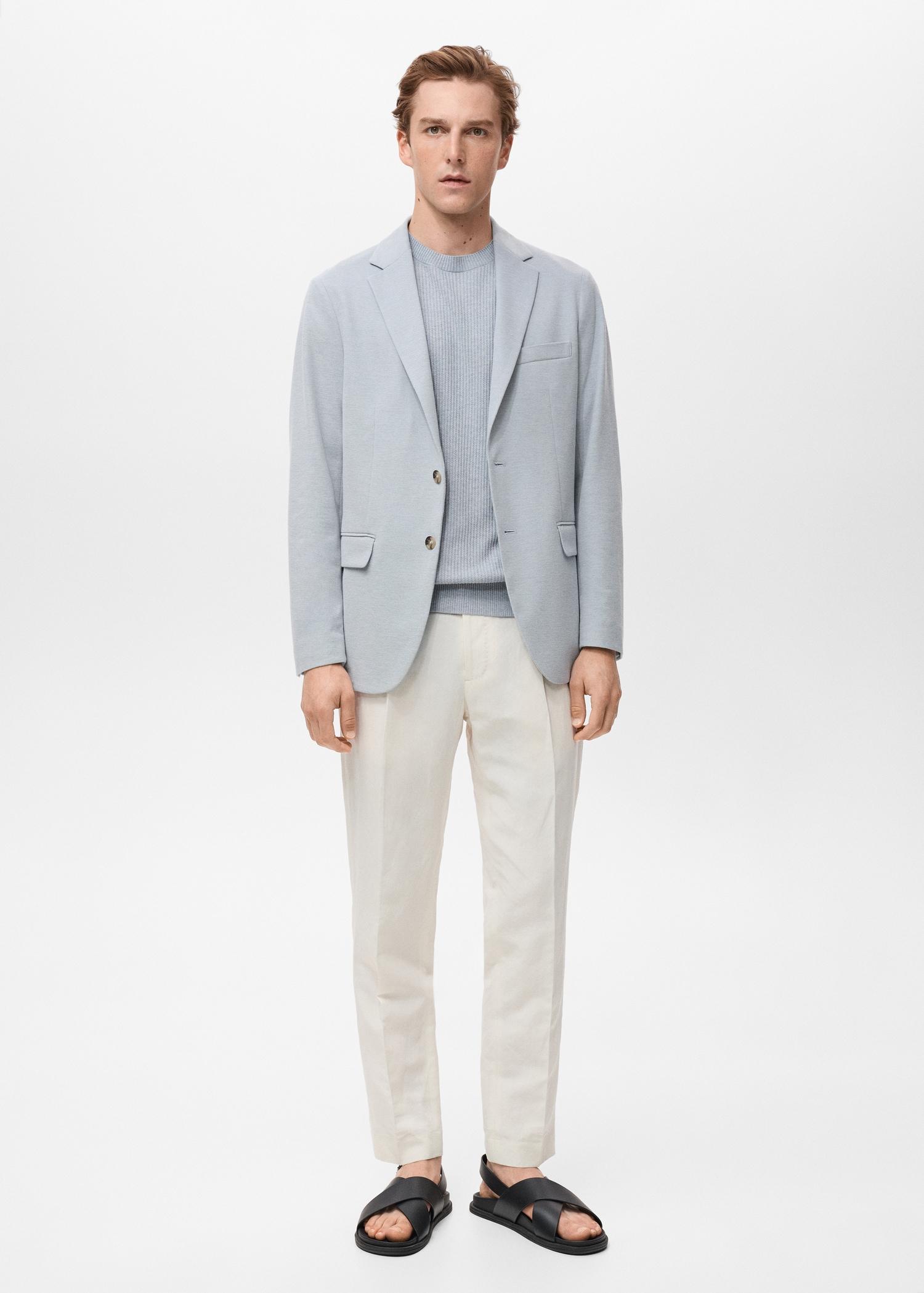 Verner slim-fit cotton blazer - Men | MANGO USA Product Image