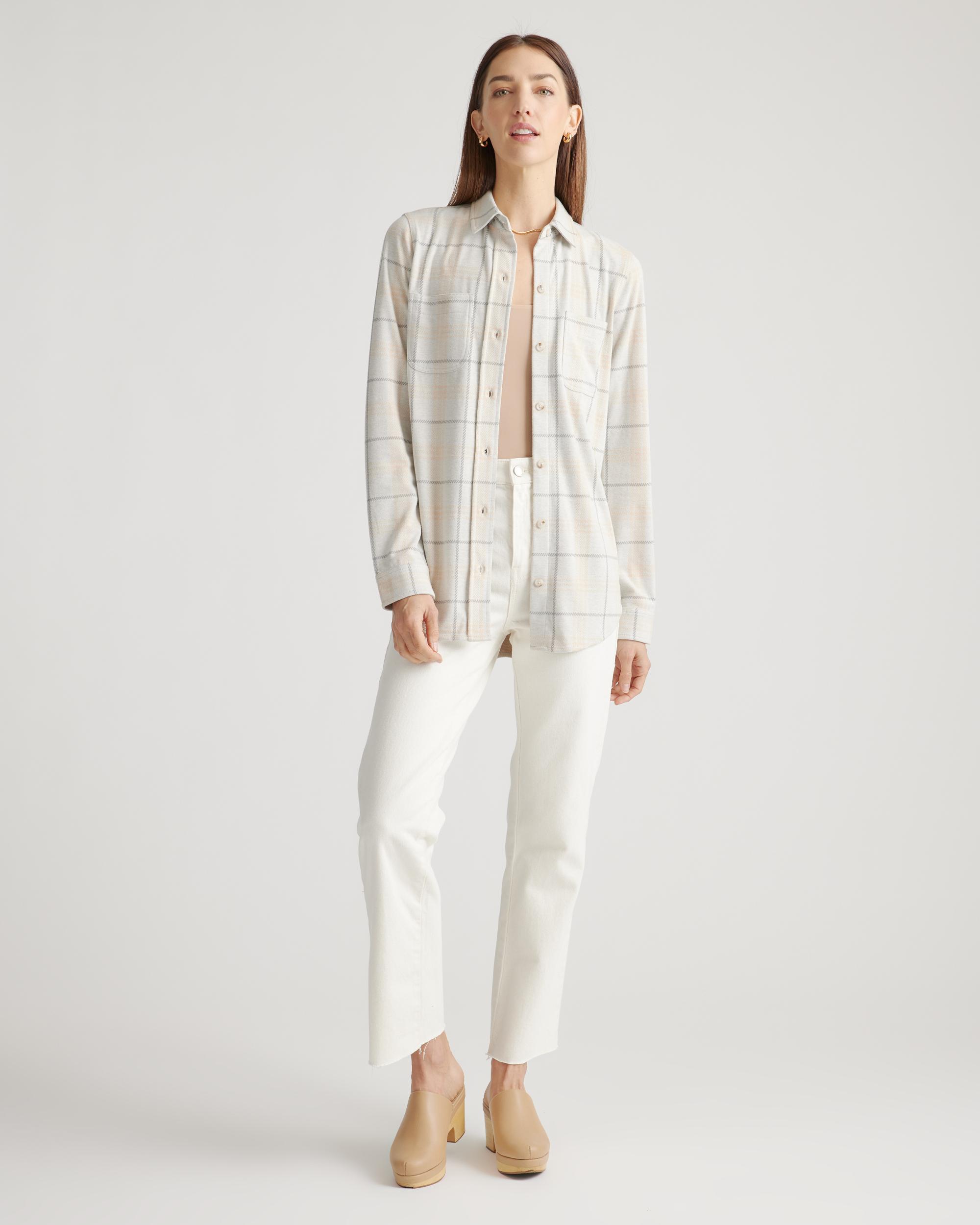 Quince | Women's Stretch Sweater Fleece Shirt Recycled Polyester Product Image