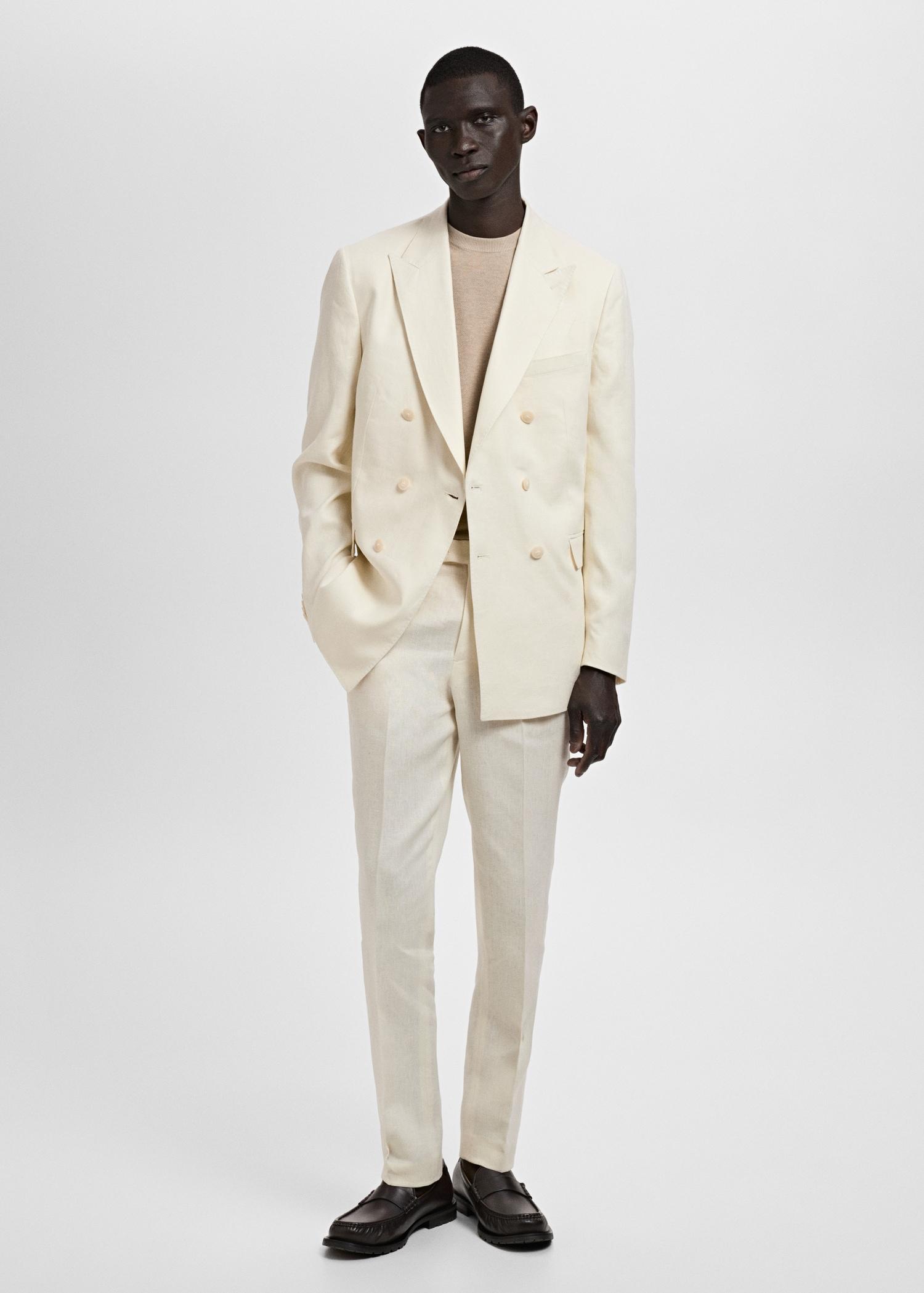 Amalfi 100% linen slim-fit suit pants - Men | MANGO USA Product Image