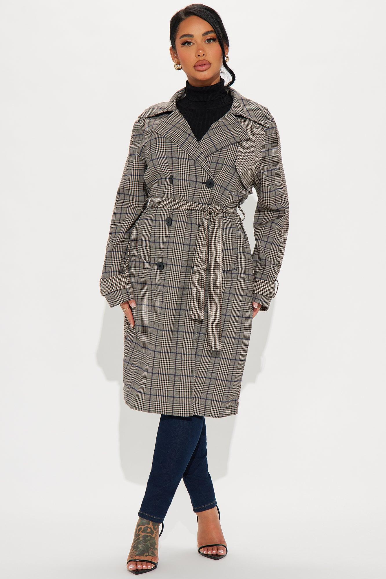 Prep School Plaid Trench - Khaki/combo Female Product Image