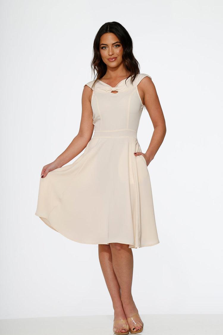 Off White Occasional Swing Dress Product Image