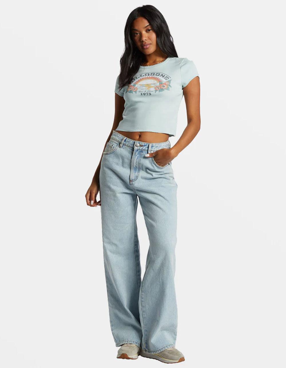 BILLABONG Blocky Womens Crop Baby Tee - BLUE Product Image