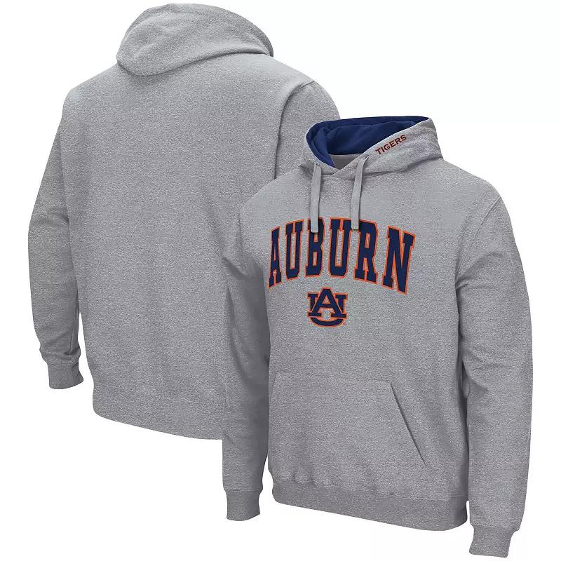 Men's Colosseum Heather Gray Auburn Tigers Arch & Logo 3.0 Pullover Hoodie, Size: 3XL, Grey Product Image