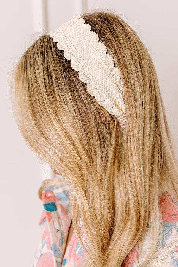 Social Club Woven Headband in Cream Product Image