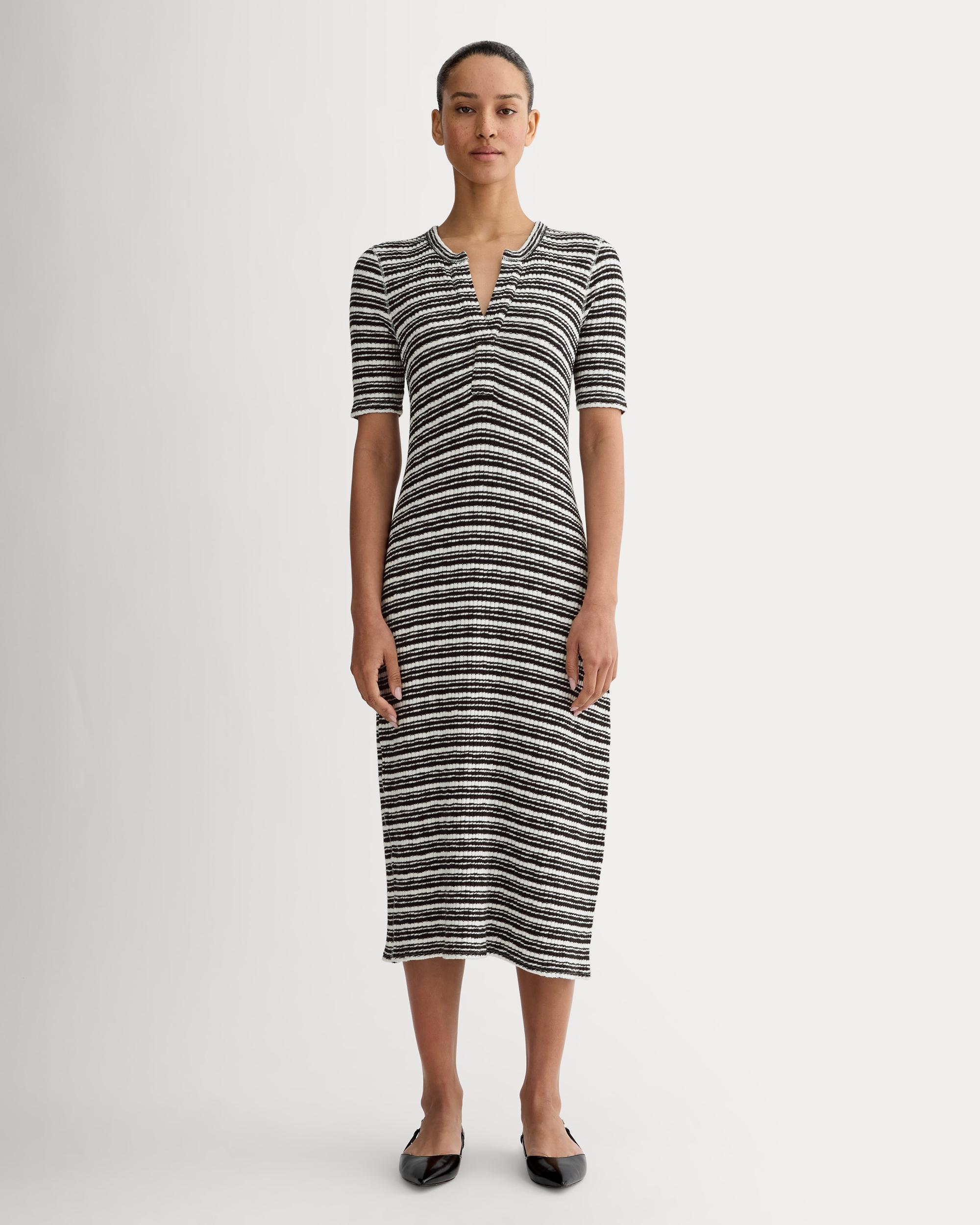 The Rib-Knit Henley Dress Product Image