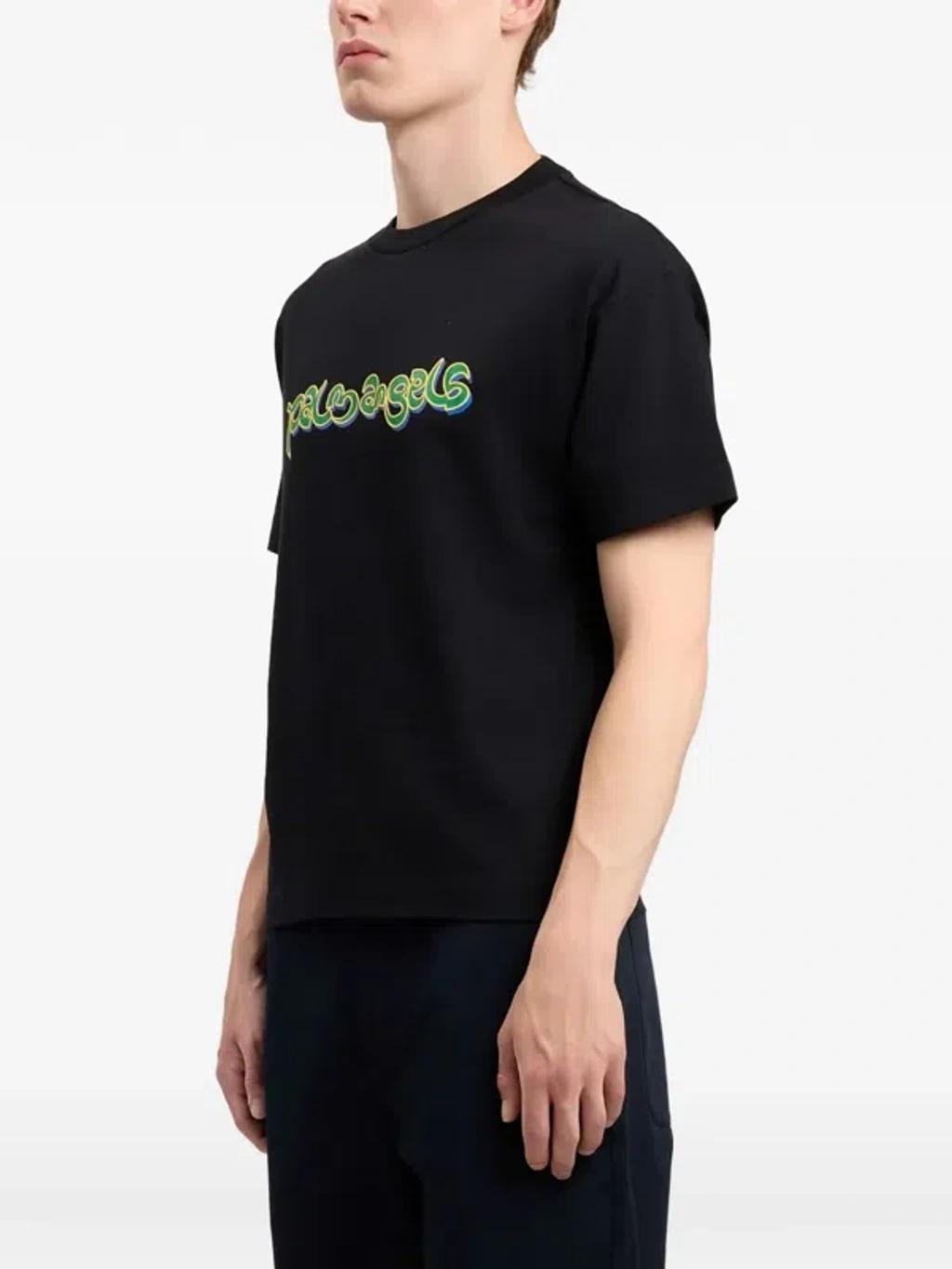 PALM ANGELS Thai Logo Cotton Graphic T-shirt In Multi Product Image