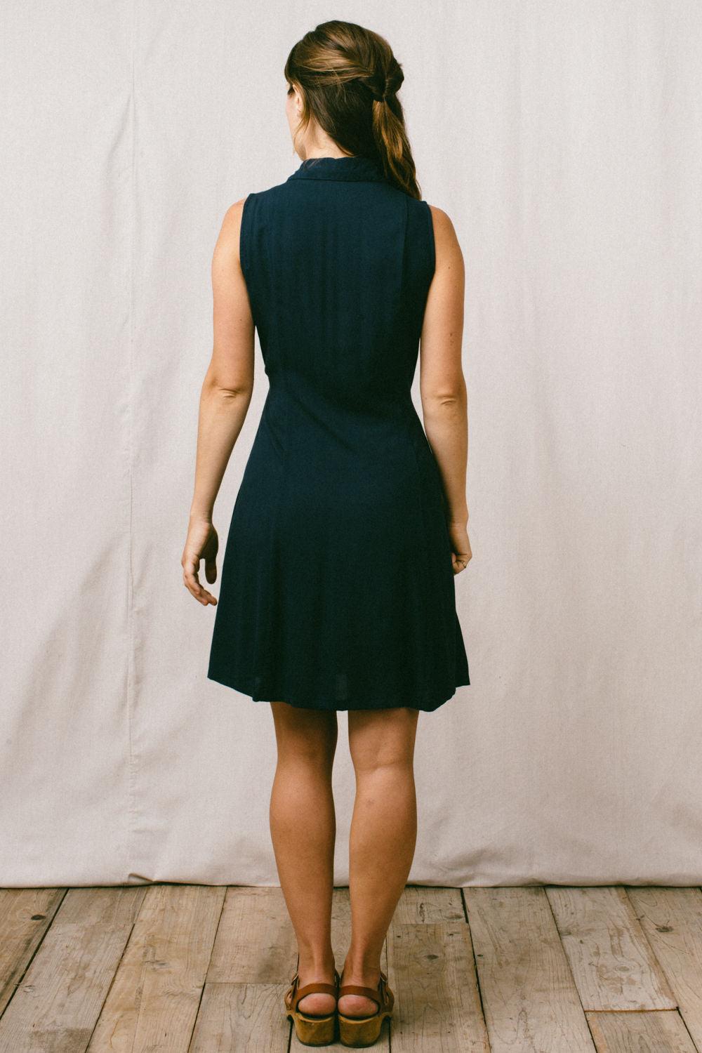 Mona Dress in Navy Challis Product Image