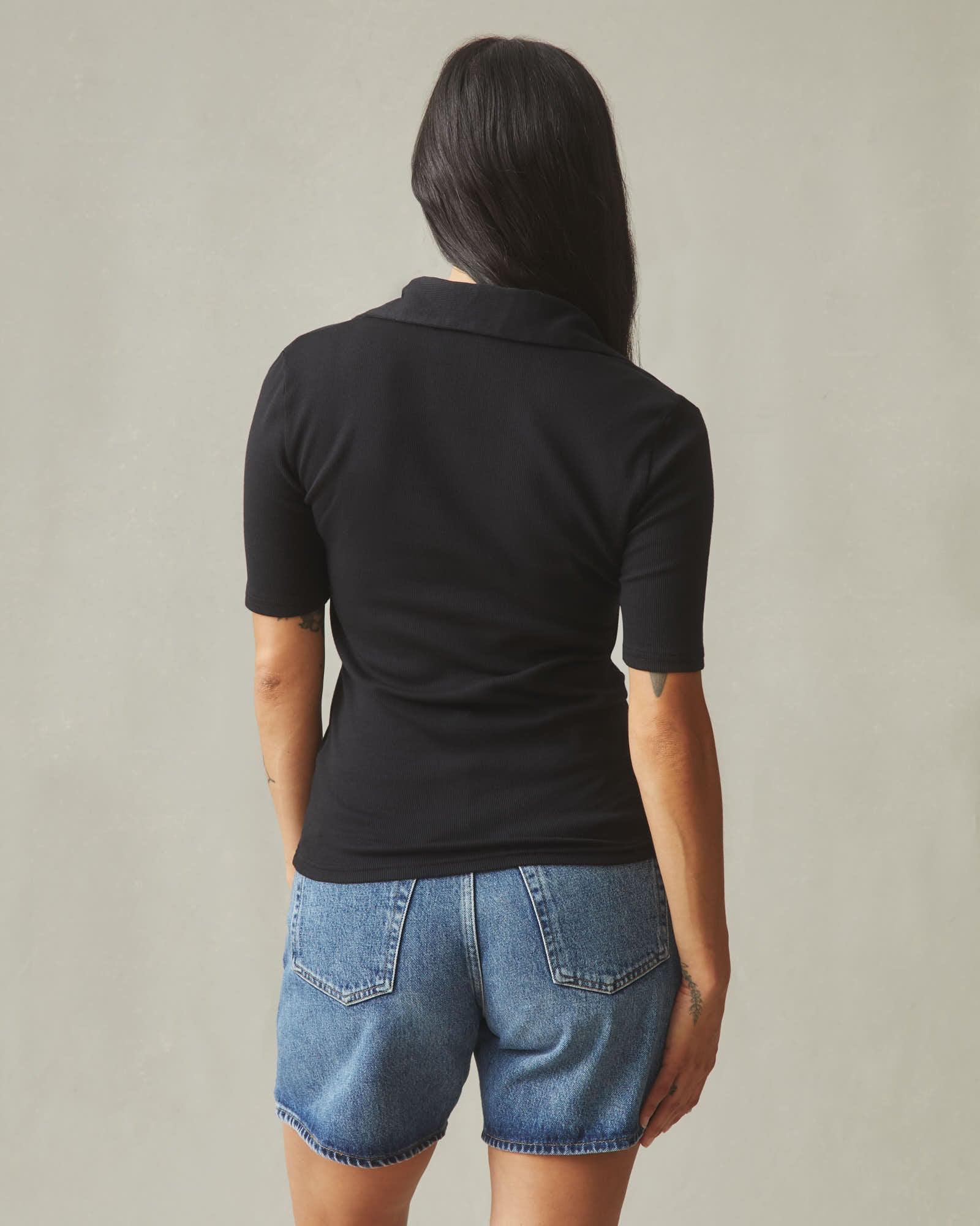 Women's Luxe Rib Popover - Black Product Image