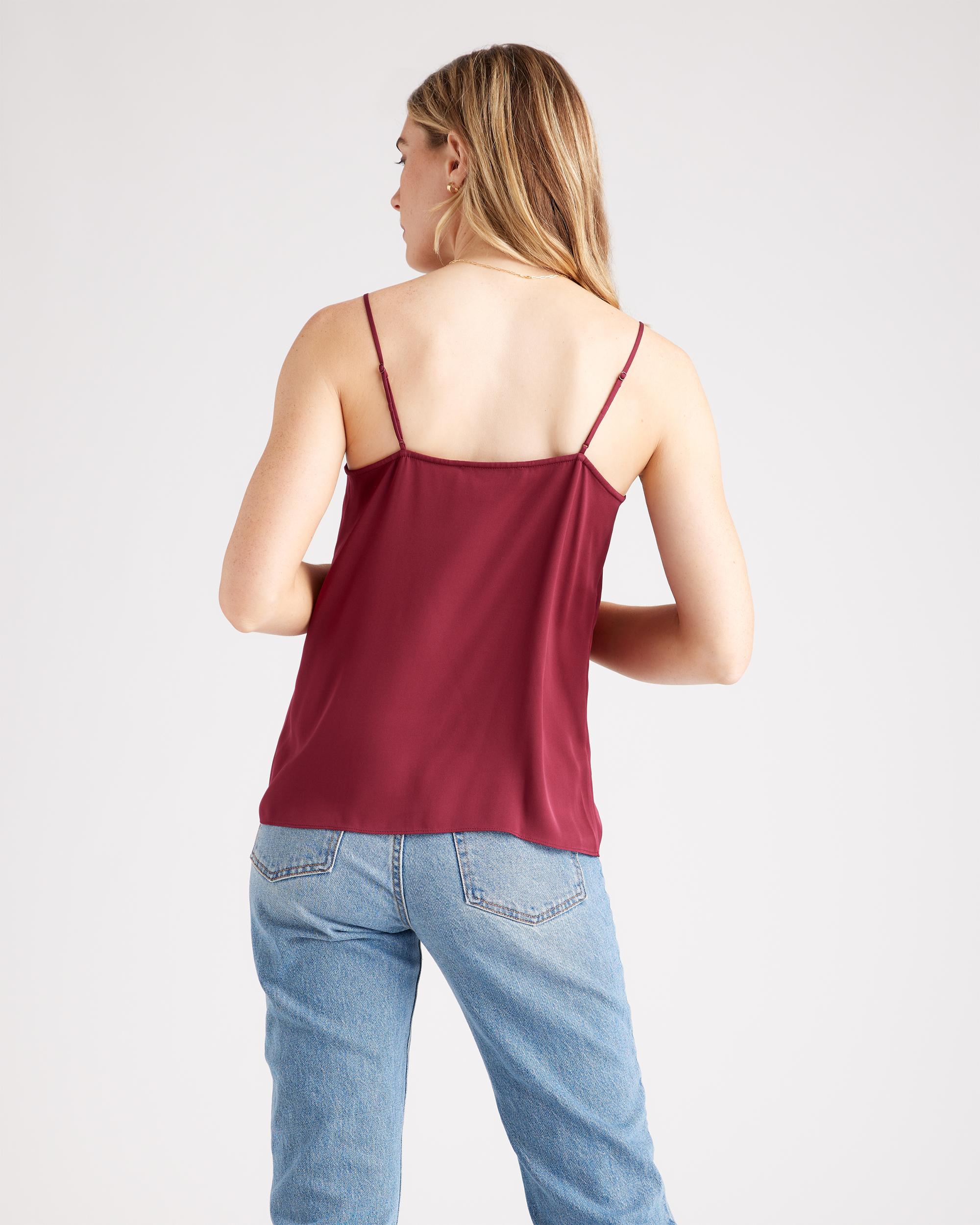 Quince | Women's 100% Washable Silk Stretch V-Neck Cami Top Product Image