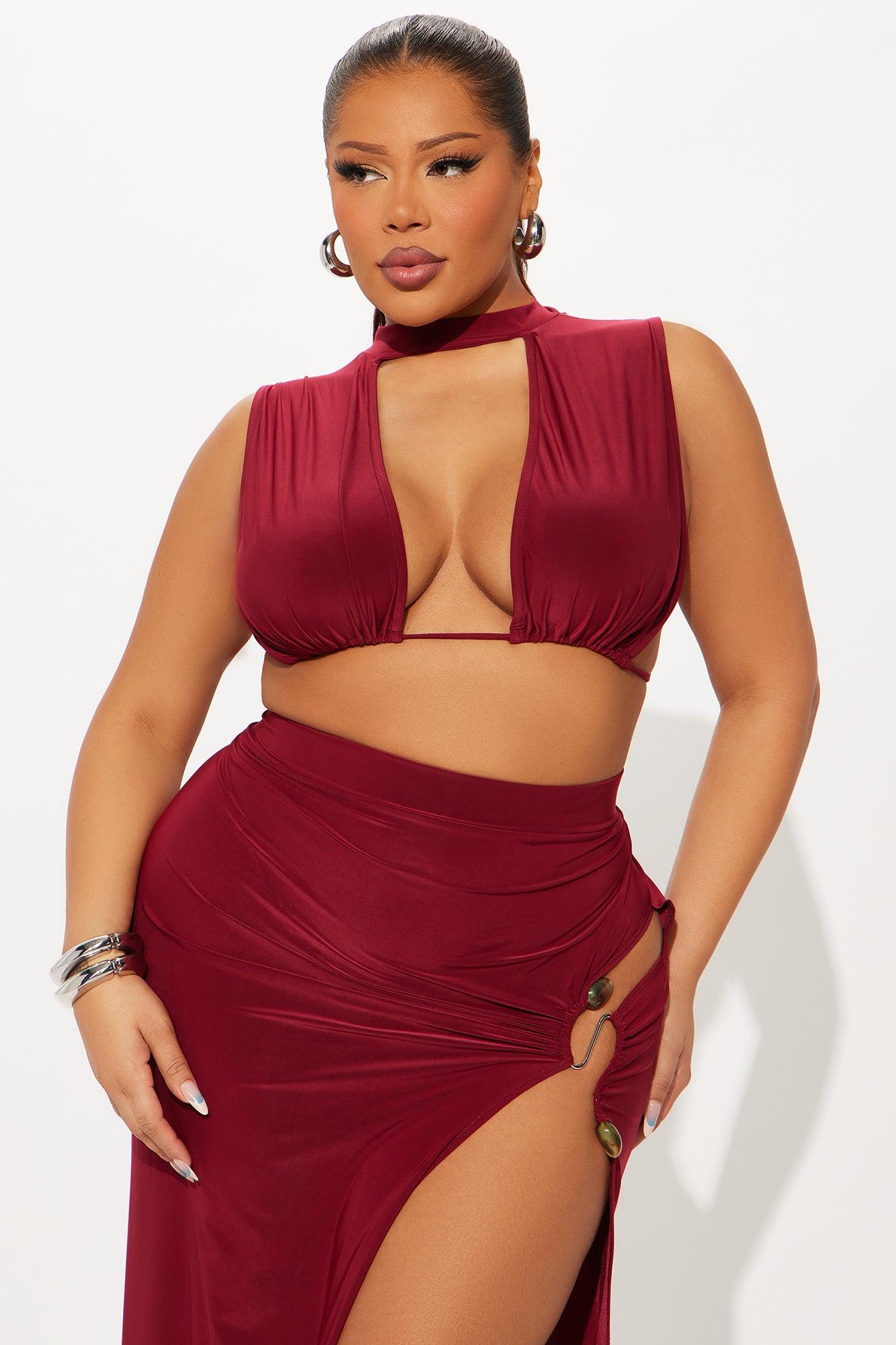 Angelina Venezia Maxi Skirt Set - Burgundy Product Image