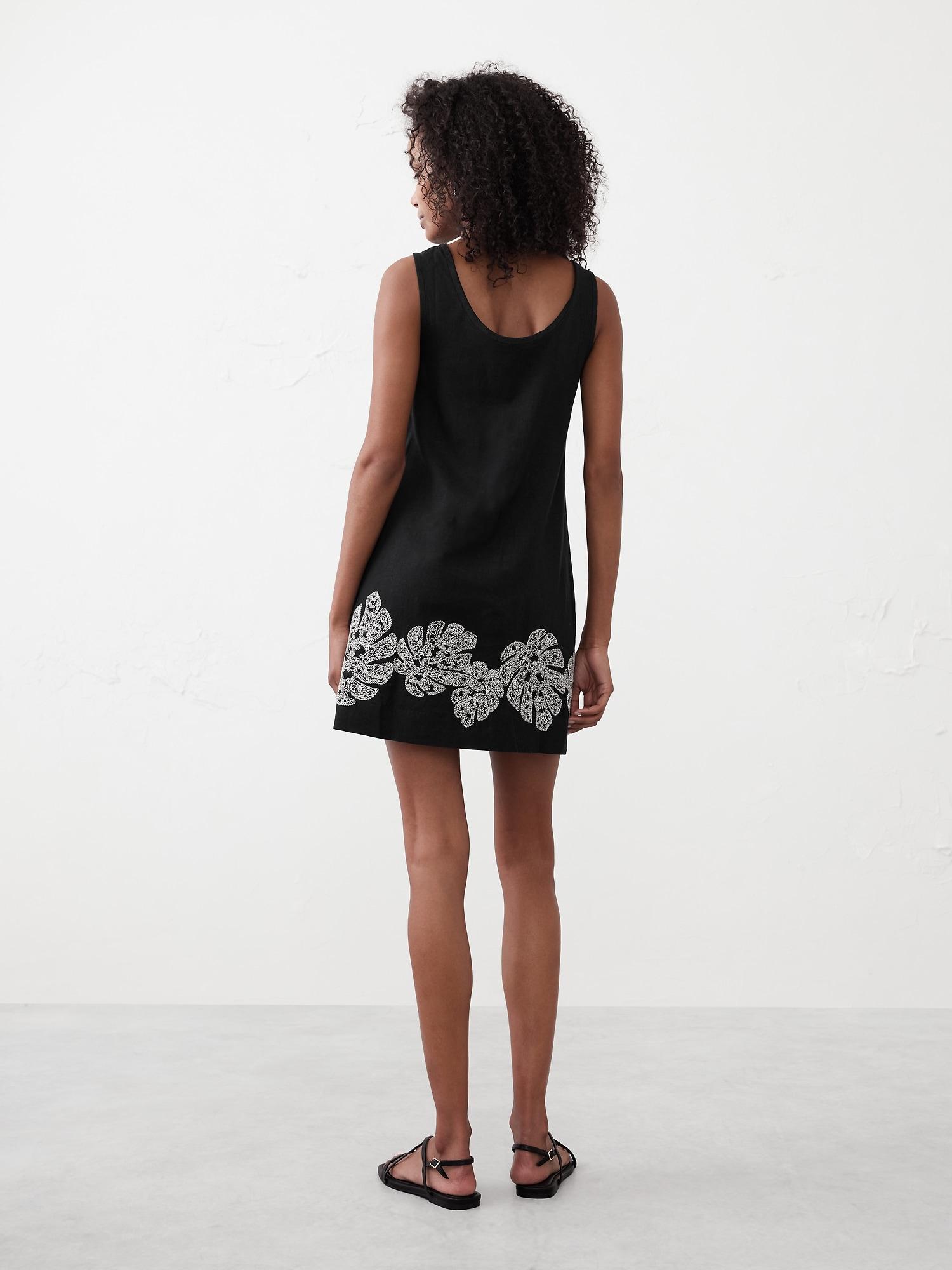 Embroidered Scoop-Neck Mini Dress Product Image