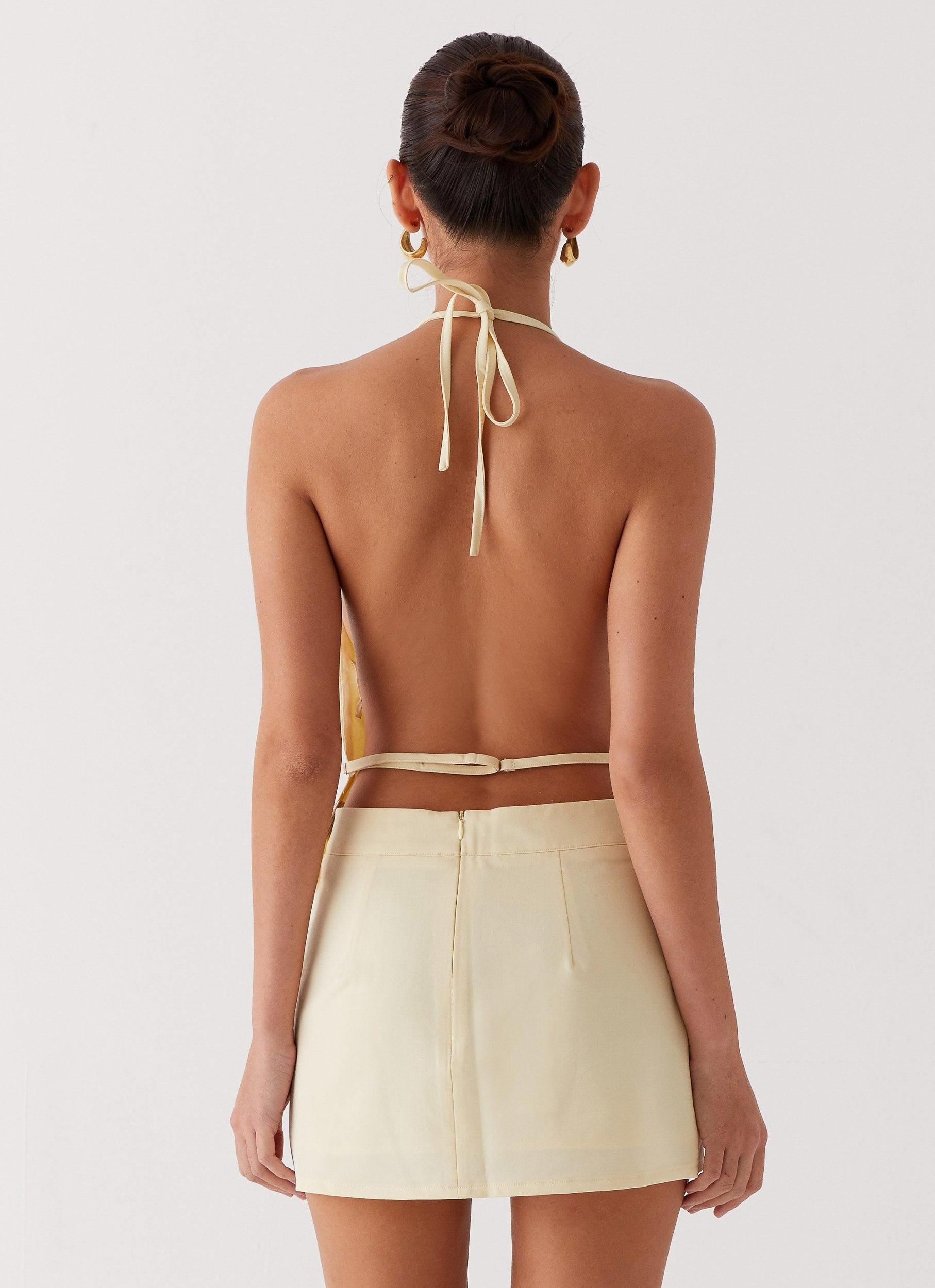 Sarah Halterneck Vest Top - Butter Product Image