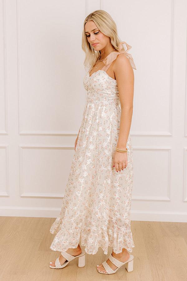 Dreamy Meadows Floral Embroidered Midi Dress Product Image