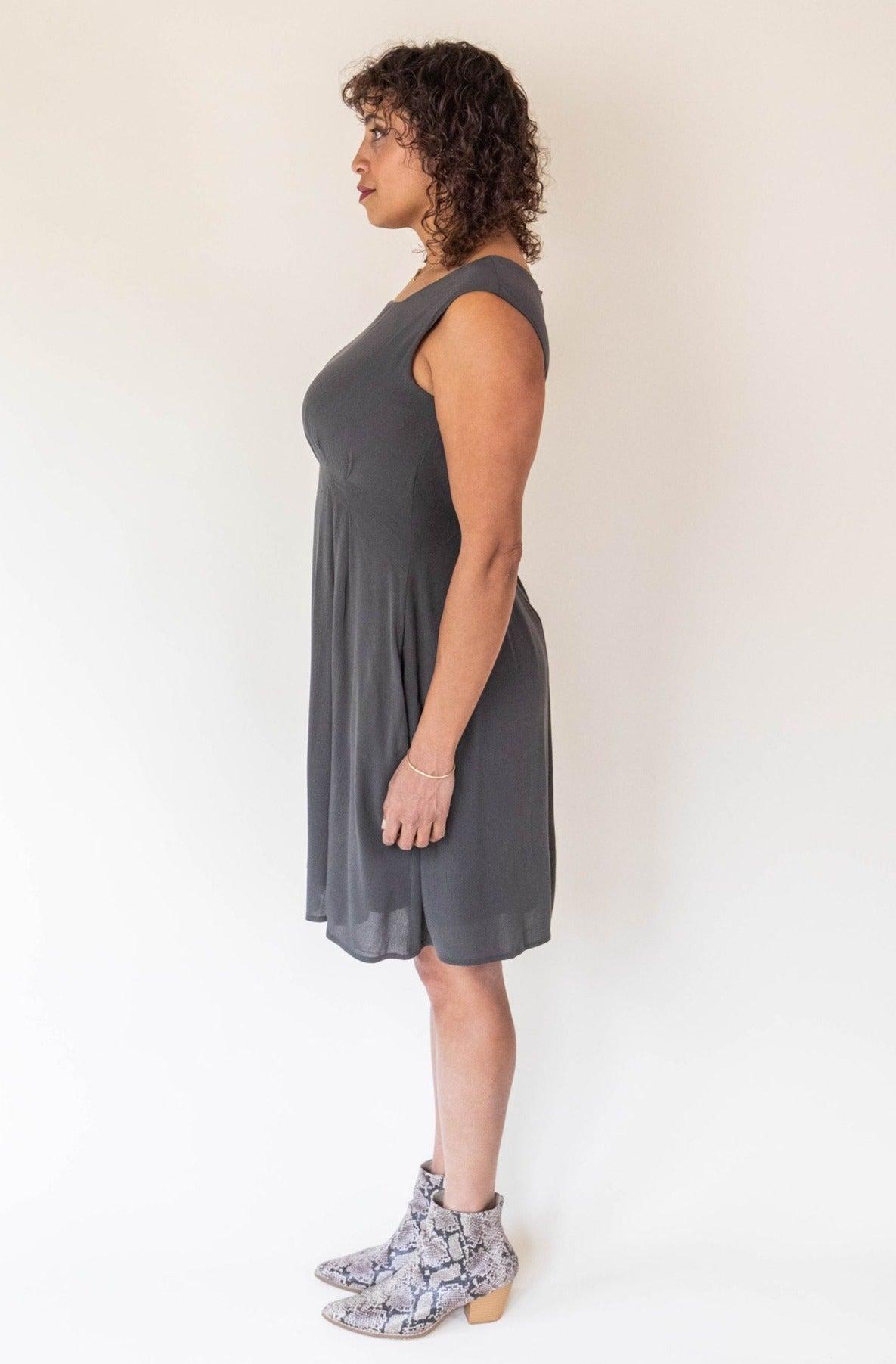 Pleiades Dress in Olive Crepe Product Image