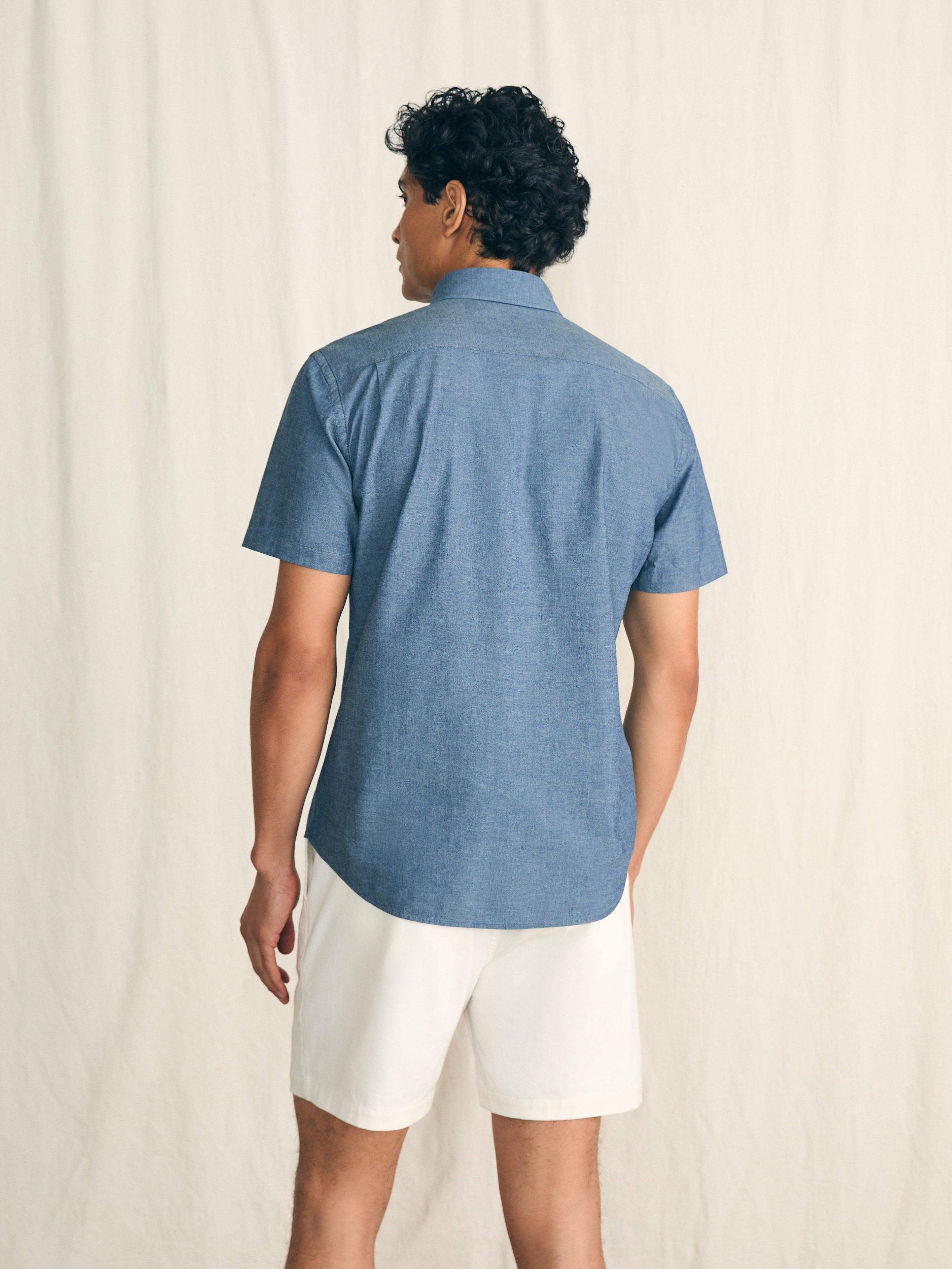 Short-Sleeve Stretch Playa Shirt (Tall) - Weathered Blue Male Product Image