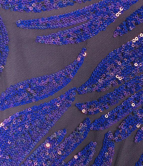 R & M Richards 2 Tone Rainbow Sequin Sheath Dress Product Image